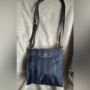Valentino Garavani Navy Striped Shoulder Bag